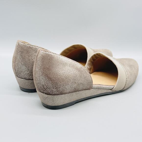 Eileen Fisher Shoes Women 8.5 Metallic Pewter Ida D Orsay Ballerina Flat Comfort - Picture 9 of 13
